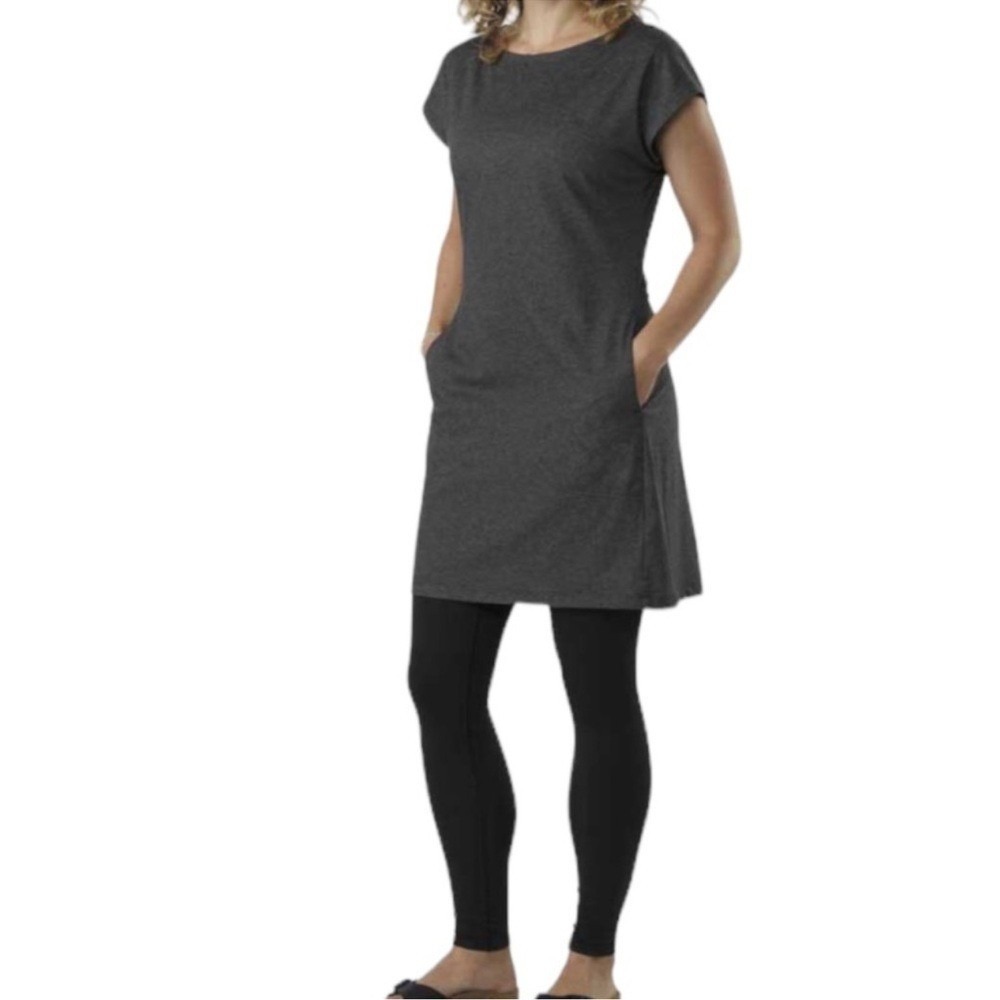 Arc'teryx Serinda gray‎ boat-neck cap sleeves 2 front pockets T-shirt dress